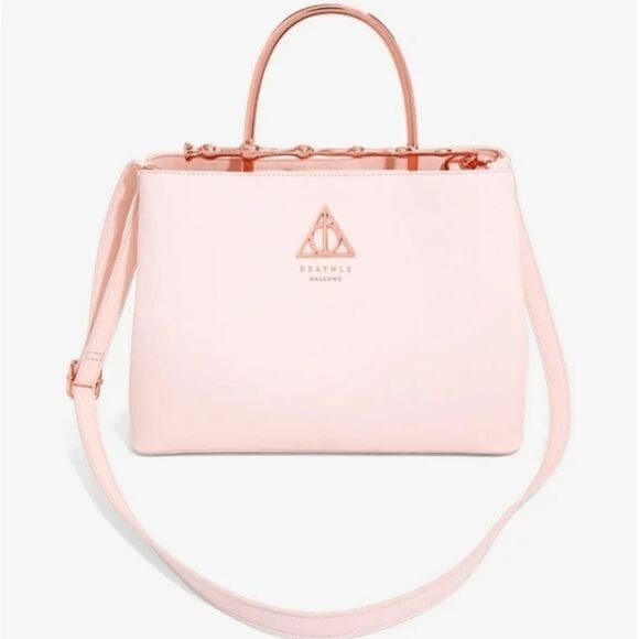 NWOT Loungefly Harry Potter Pink Rose Gold Deathly Hollows Elder Wand Handbag - Picture 1 of 3